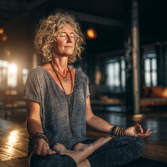 Grup de seniori practică yoga în aer liber